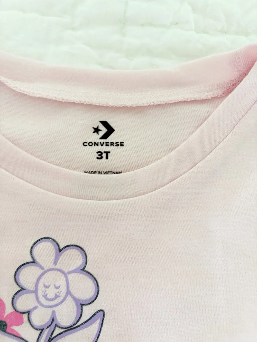Converse Pink Floral Tee Girls 3T